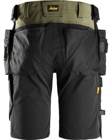 Snickers Stretch Hantverksshorts 6175 Khakigr�n/Svart